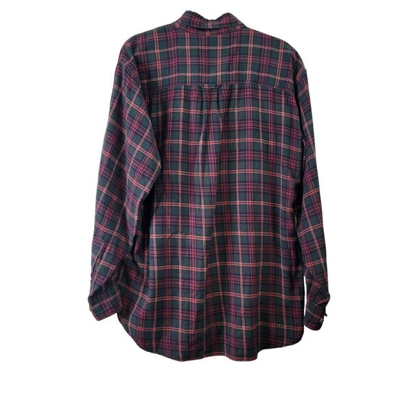 Woolrich Men's 100% Cotton Plaid Flannel Button Down Hunter Green Shirt Size L - Picture 8 of 12